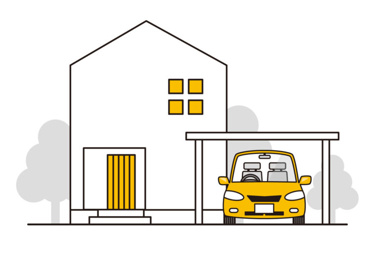 ソーラーカーポートのあるお家のイメージ